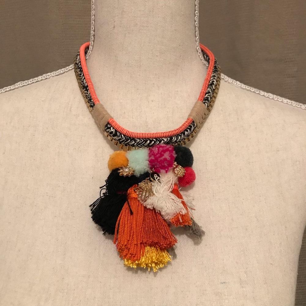 Multi color statement necklace